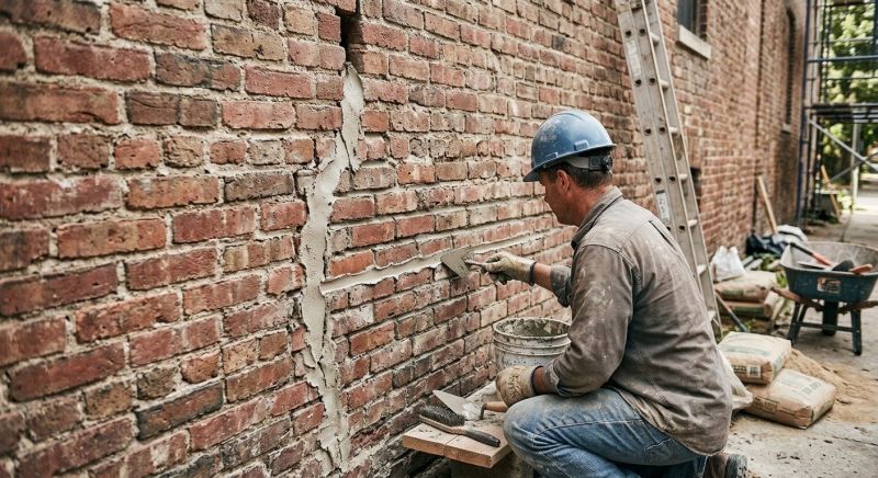 Brick Fence Repair in Greensboro, NC