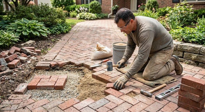 Brick Pathway Repair in Greensboro, NC