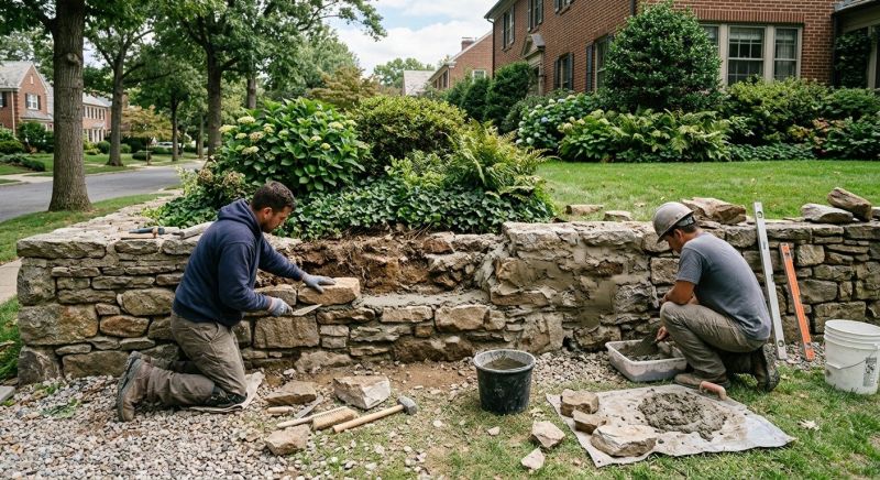 Brick Retaining Wall Repair in Greensboro, NC