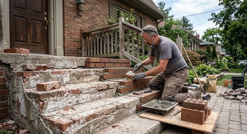 Brick Stoop Repair in Greensboro, NC