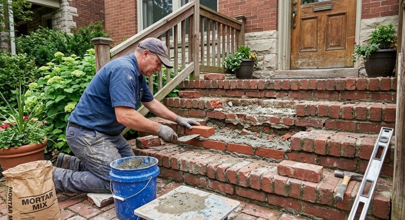 Brick Stoop Repair in Greensboro, NC