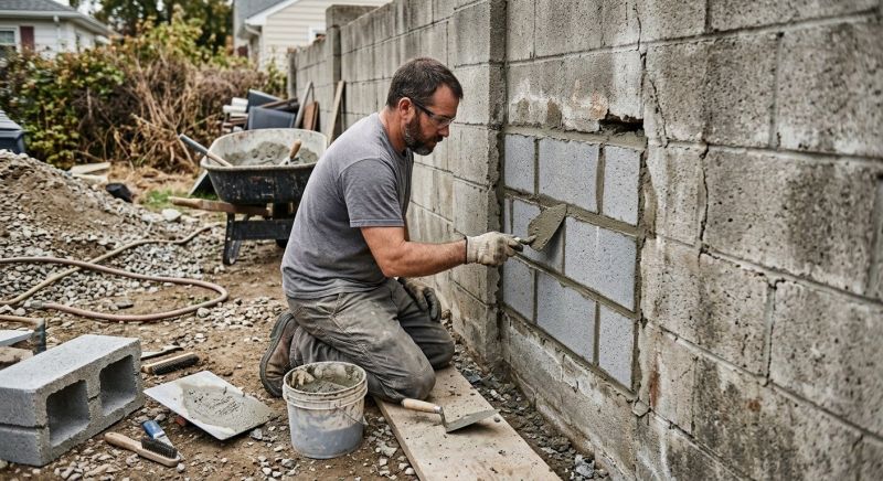 Cinder Block Wall Repair in Colfax, NC