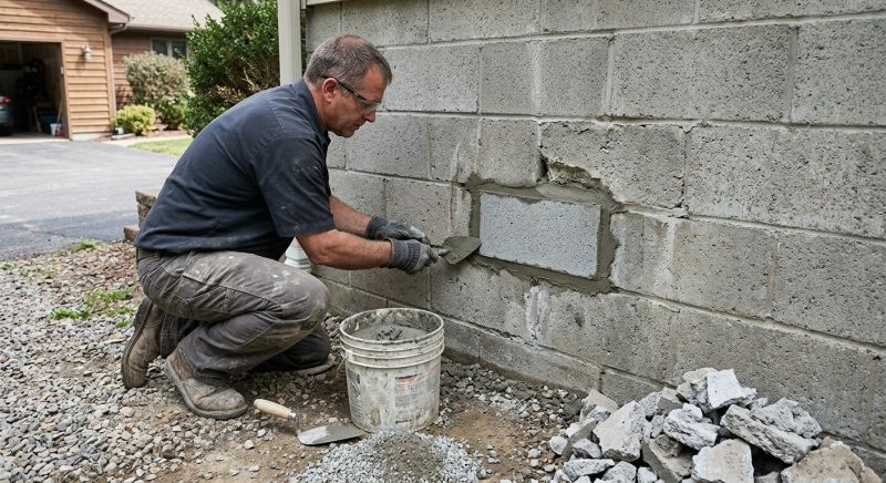 Cinder Block Wall Repair in High Point, NC