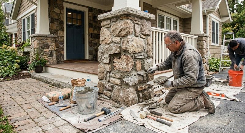 Stone Column Repair in Greensboro, NC