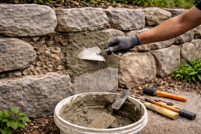 Stone Wall Repair in Forsyth County, NC