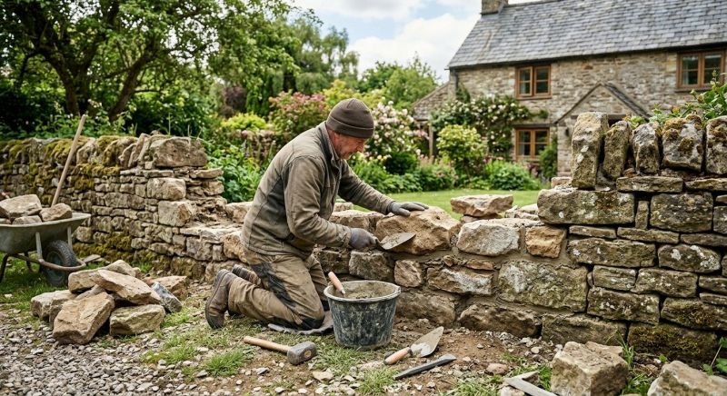 Stone Wall Repair in Forsyth County, NC